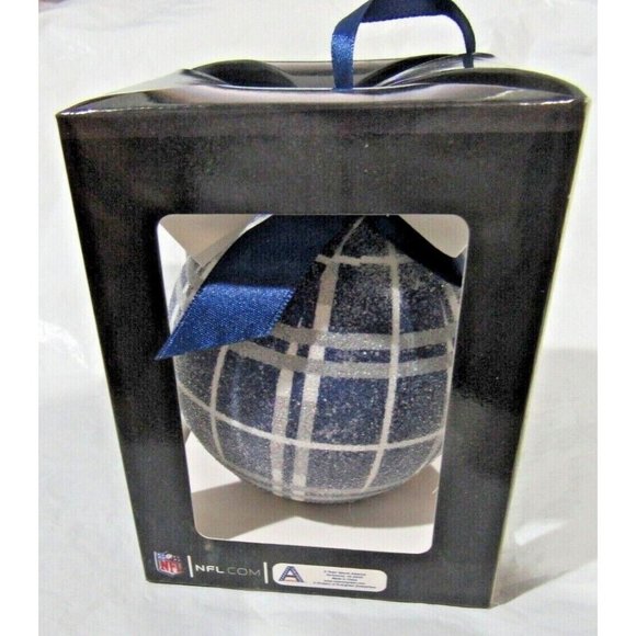 NFL Dallas Cowboys LED Ball Ornament Glitter Plaid Team Sports America - Picture 2 of 6